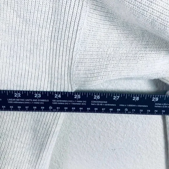 EDDIE Bauer Sweater Cream Knit Varsity Stripe V Pullover Casual Sz X Large Tall - Picture 9 of 13